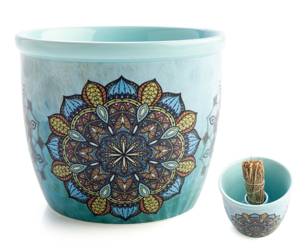 Mandala Flower Design Smudge Bowl